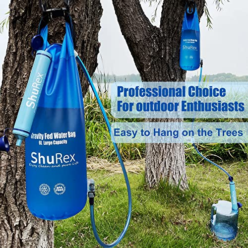 6L Gravity Water Filter System with Adjustable Tree Strap - Double Filter