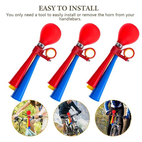 Toddmomy 3Pcs Bugle Horn Retro Clown Horn Kids Bike Horn Squeeze Clown Horn Loudspeaker Snail Air Horn Handlebar Accessories for Vehicles Bicycles Golf Cart