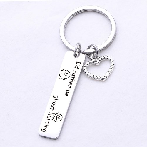 ZQEOU Ghost Keychain Halloween Party Gift Halloween Jewelry Ghost Hunting Keychain Funny Ghost Hunter Jewelry Spooky Gifts Cute Ghost Decor Paranormal Investigator Gifts