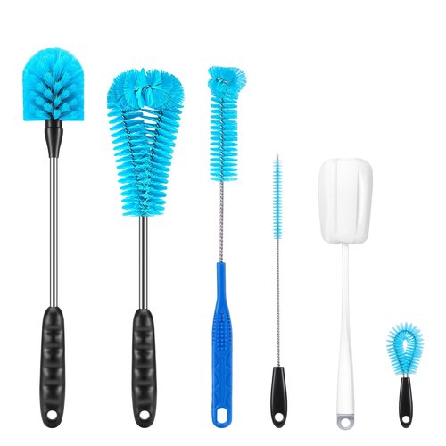 Long Handle Stainless Steel Water Bottle Brush Set, Water Bottle Cleaning Brush Straw Brush, Suitable for Sports Water Bottles, Thermos pots, Coffee Cups