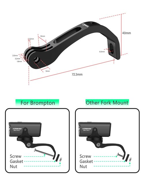 TOWILD Urban mini Bike Lights for Night Riding Bike Light Set Compatibility with Brompton,800 Lumens Bike Front Light USB-C Rechargeable Waterproof Bicycle Headlight
