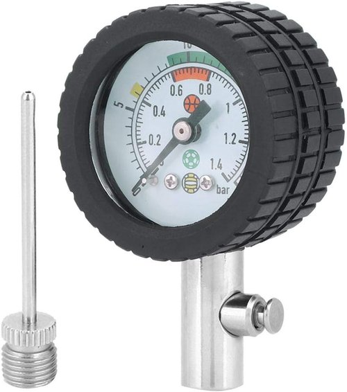 Ball Pump with Pressure Gauge,Stainless Steel Air Pressure Barometer Tool Ball Pressure Test for Basketball Soccer Rugby Ball Volleyball and Other Balls Ball Gauge