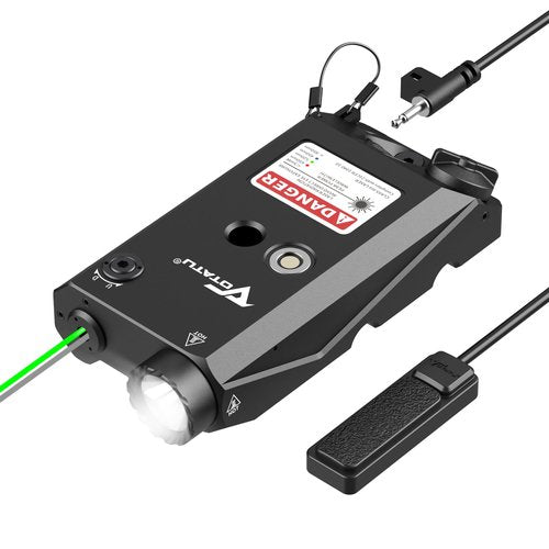 VOTATU V840 Green &IR Laser Light Combo, 1500 Lumens Tactical Flashlight Laser for AR Rifle Compatible with M-LOK Picatinny Rail, Weapon Light with Pressure Switch and USB Magnetic Rechargeable