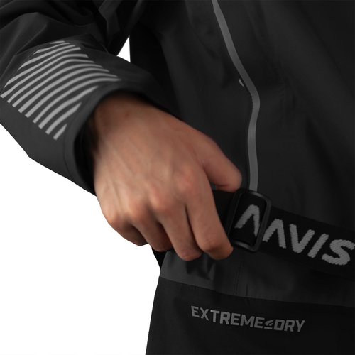 NAVIS MARINE Men‘s Wading Jacket-Waterproof Breathable 4-Layer Rain Jacket for Riding and Hiking(Black,X-Large)