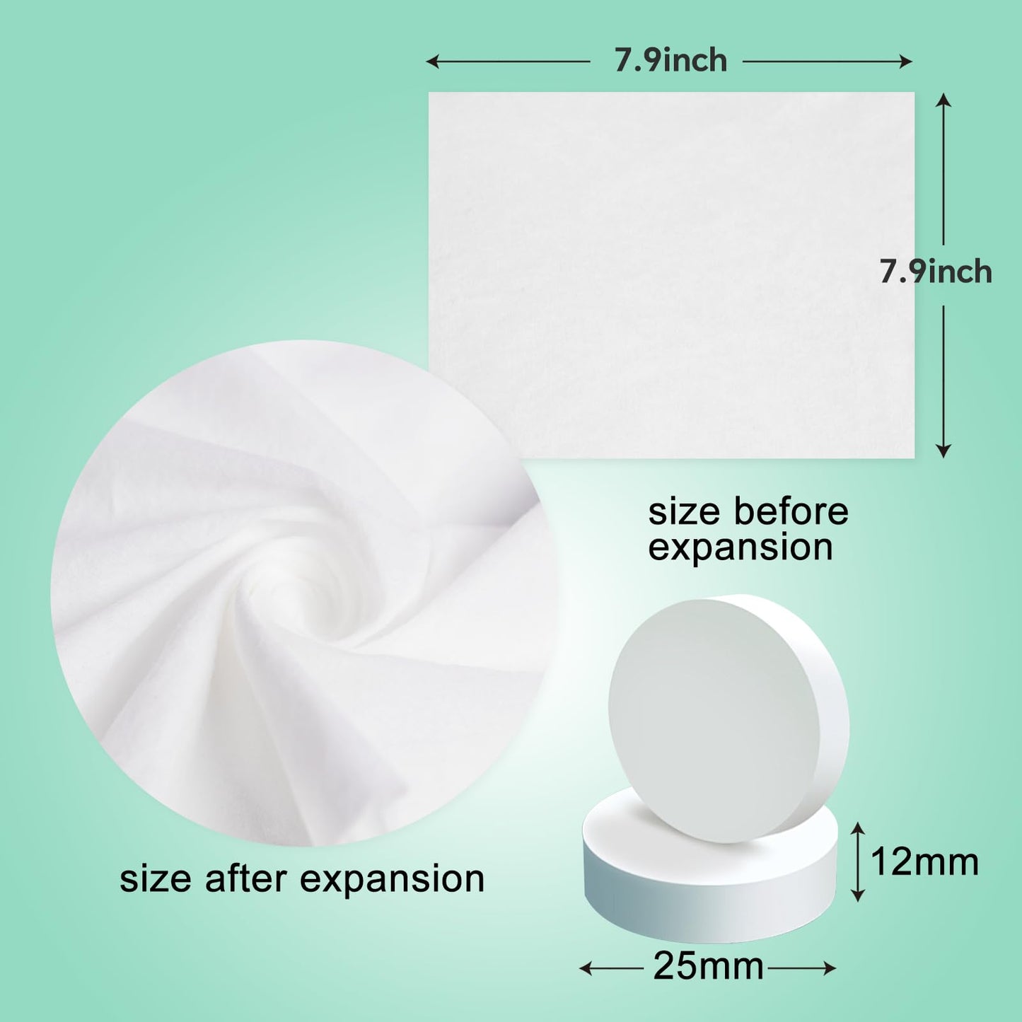 Illidi 80PCS Compressed Towels, Disposable Tablet Tissues, Portable Mini Cotton Sheets for Travel, Camping, and Outdoor Activities