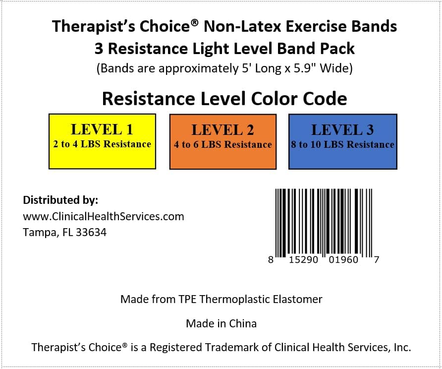 Therapist’s Choice® Professional Non-Latex Resistance Bands for Upper and Lower Body Exercise Workouts, Physical Therapy, Lower Pilates, and Rehab, 25 Yard (75 Feet) Roll Bulk Roll
