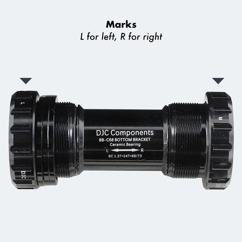 DJC Bike Ceramic Bearing Bottom Bracket BSA 68-73mm English Threaded BB 24mm Spindle, Fit MTB Road Bike Hollow Deore XT SLX R7000 R8000 4700 5800 6800 IXF Prowheel(Ceramic 24-24mm red)