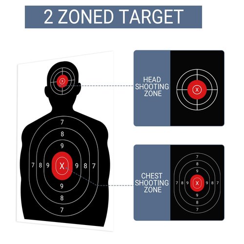 suituts 100 Pack 14x22 Inch Silhouette Shooting Targets Paper - Paper Shooting Targets for Gun & Archery Practice, Range Training