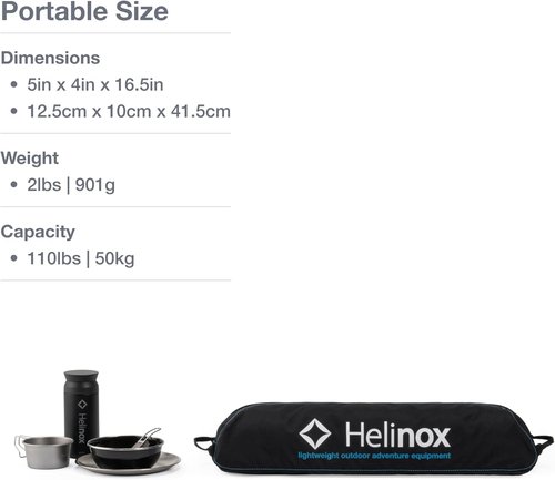 Helinox Table One Lightweight Portable Camping Table - Hard Top, 23x15 Inches, Black