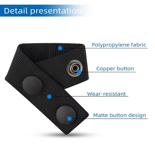 TKYPZY 4 Pcs Duty Belt Keepers Police Security Tactical Belt Keeper with Double Snaps Military Equipment Accessories Fixing Security Police Belt Law Enforcement Accessories Duty Belt Holder (Black)