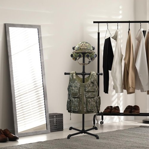Derkerry Tactical Gear Body Armor Stand: Tactical Vest Hanger for Police & Duty Gear - Helmet Vest Belt Display Rack