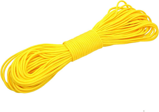 100ft Type III 7 Strand Core Paracord 550 Parachute (19# Yellow)