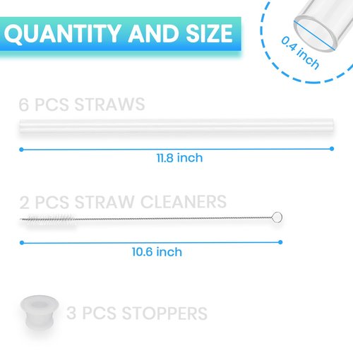 BOSORIO 11pcs Stoppers and Straws Comppatible with Hydroflask Tumbler, Replacement Straw Accessories for Hydro Flask Tumbler 20oz, 28oz, 32oz, 40oz, Fits Most Straws(Clear）