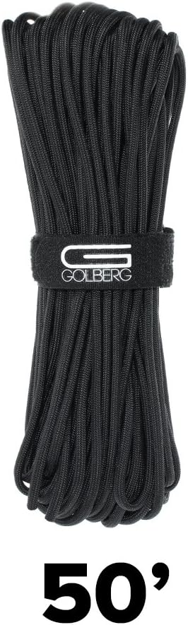 GOLBERG 550lb Parachute Cord Paracord - 100% Nylon Mil-Spec Type III MIL-C-5040-H Paracord