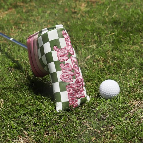 Craftsman Golf Club Head Cover for Driver Fairway Hybrid Putter Blade - Pink Checkered