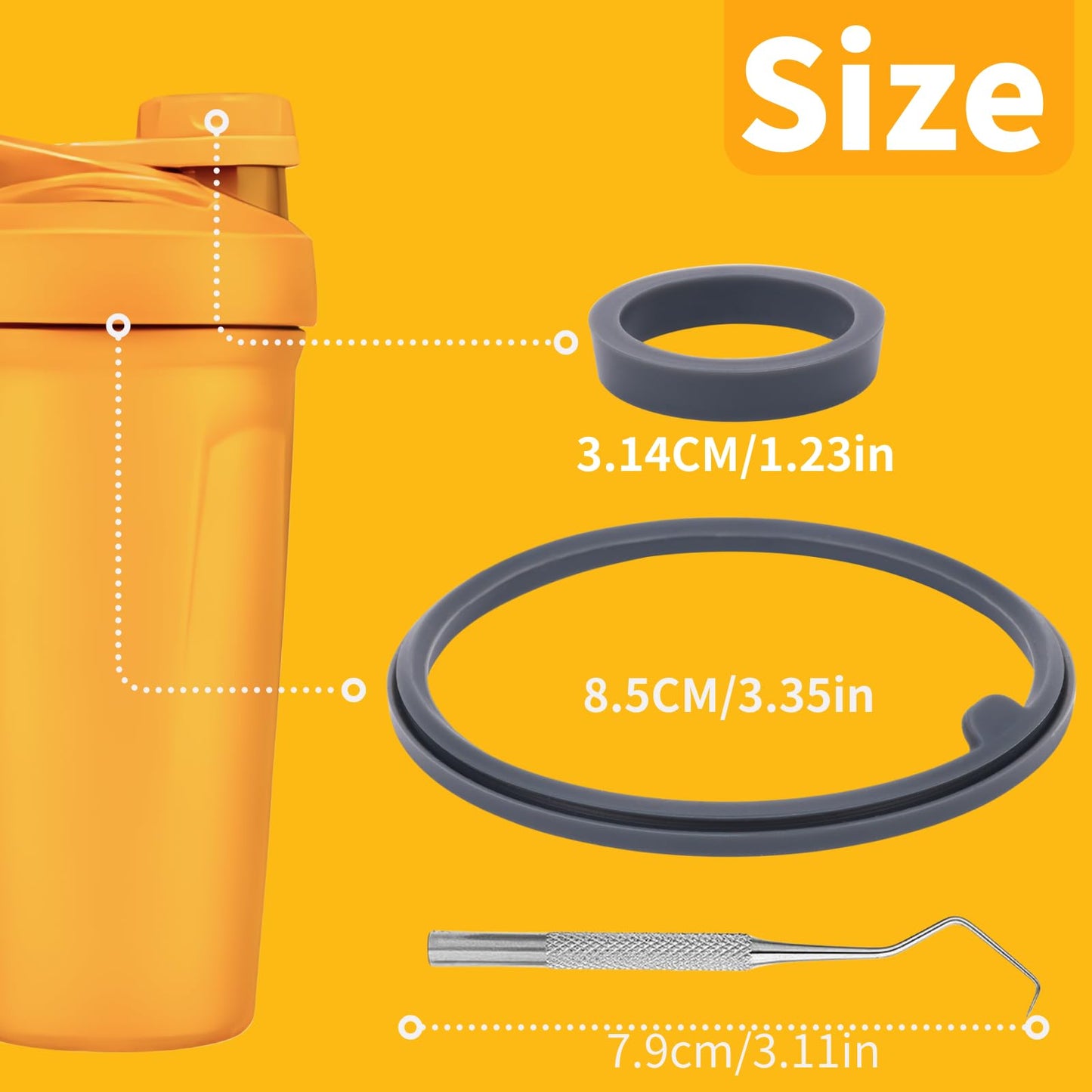 5PCS Shaker Cup Gasket Replacement for BlenderBottle Strada Twist Cap Shaker Cup Insulated Stainless Steel Water Bottle，Silicone sealing gasket parts，Compatible with BlenderBottle Strada (Twist Cap)