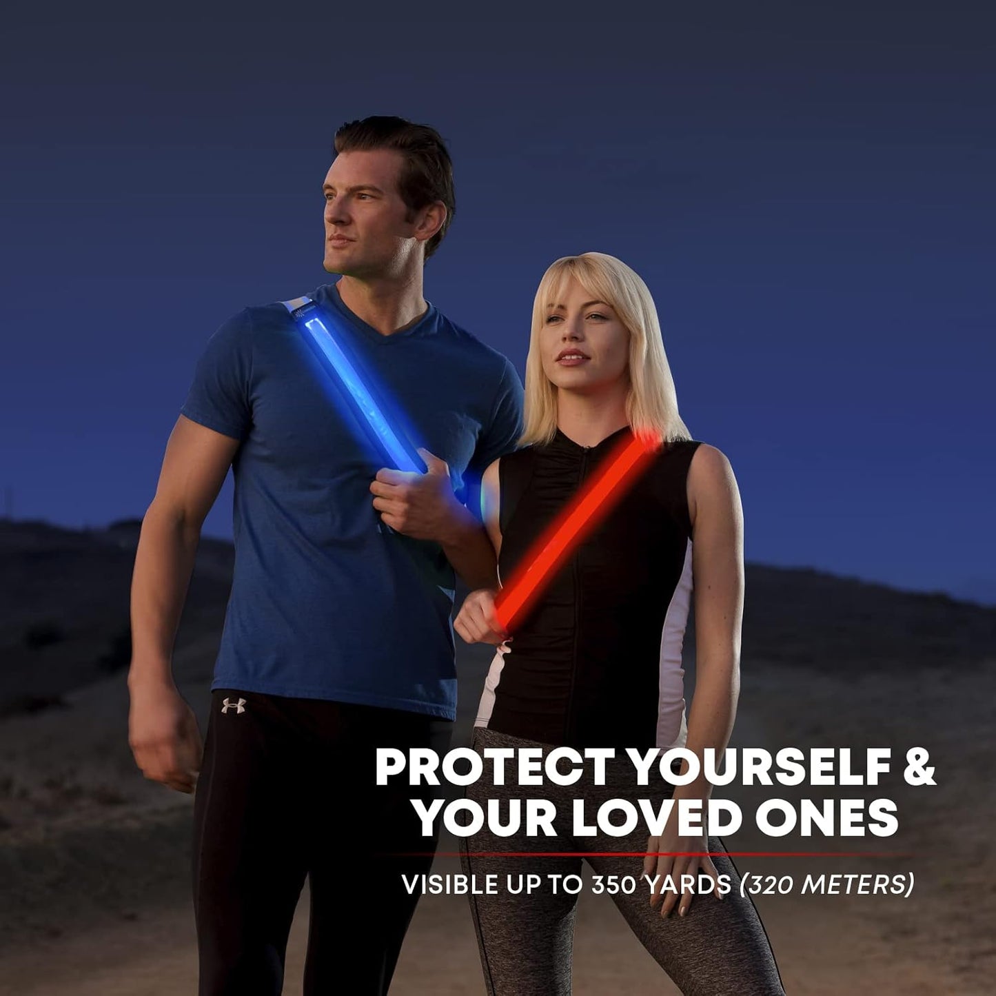 ILLUMISEEN LED Reflective Belt Sash | High Visibility LED Lights with 2 Lighting Modes | Adjustable Quick Release Buckle | USB Rechargeable, No Batteries Needed | Weatherproof Professional Safety Gear