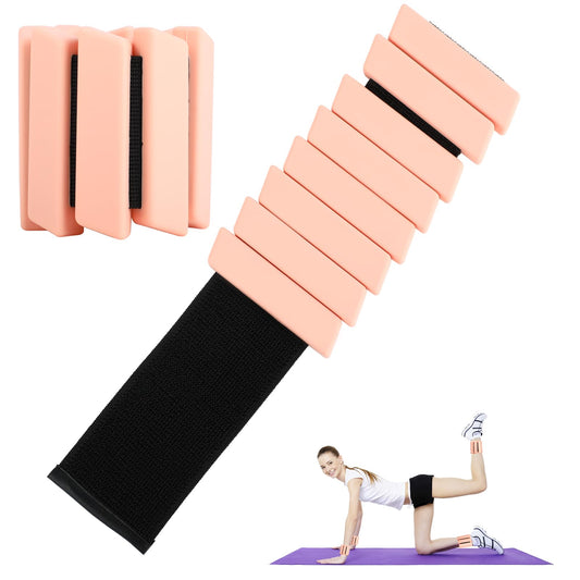 Ankle & Wrist Weights for Women Kids Men - Adjustable Silicone Ankle Weights Set of 2 (1Lb Each), Wearable Arm & Leg Workout Weights Set for Yoga Dance Pilates Cardio Aerobics Walking (Light Pink)