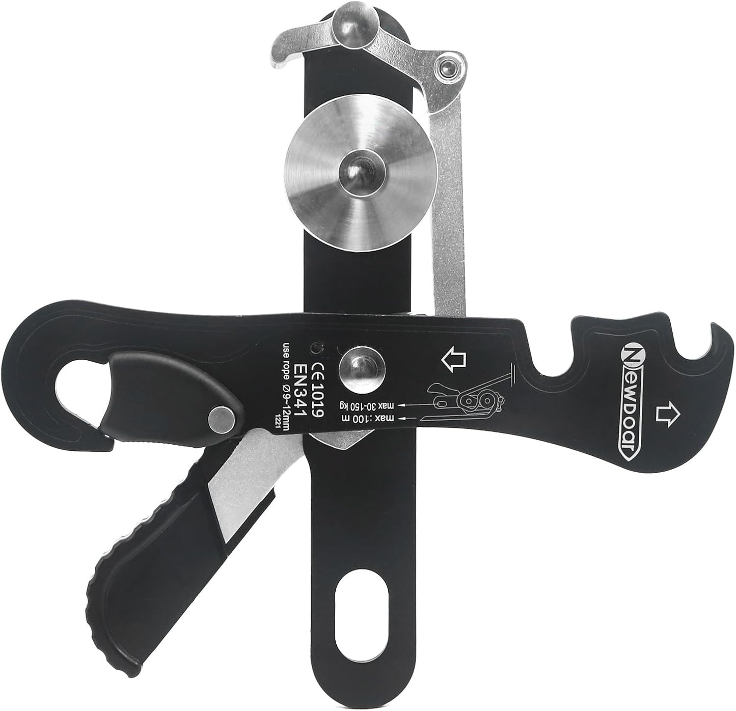 NewDoar Climbing Stop Descender Rappelling Belay for Ropes 10-12mm The Novices for Rescue & Arborist CE Certification