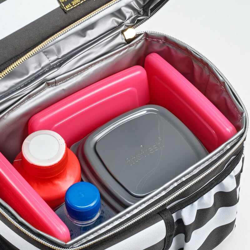 Cool Coolers by Fit + Fresh, Reusable & Long-Lasting Slim Ice Packs, Cold Packs for Cooler, Flat ice Packs for Lunch Bags. Cooler Accessories for Lunchboxes, Camping, Beach, Lunch, & Work, 12PK, Pink