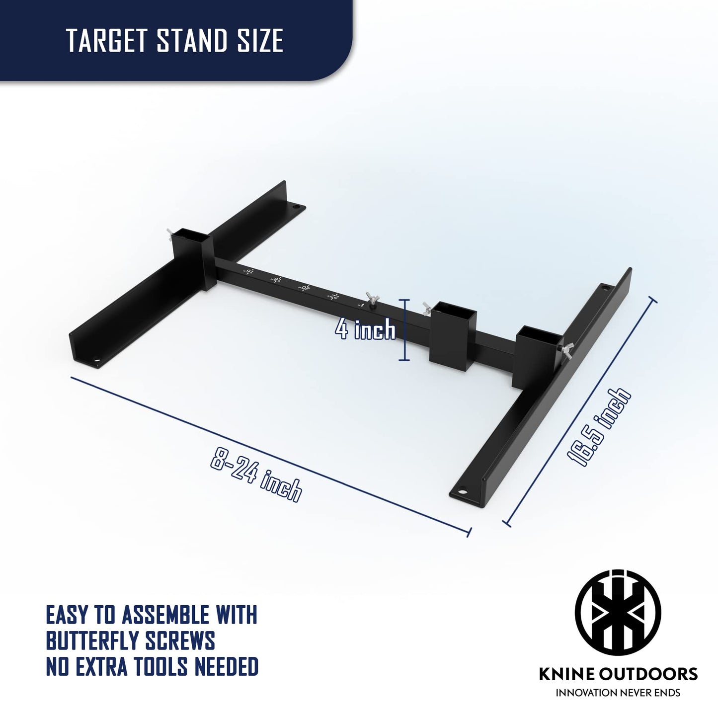 KNINE OUTDOORS Shooting Target Stand for Outdoors, Durable Paper Target Holder with Stable Adjustable Base for Paper Shooting Targets Cardboard Silhouette, H Shape, USPSA/IPSC, IDPA Practice, 1 Pack