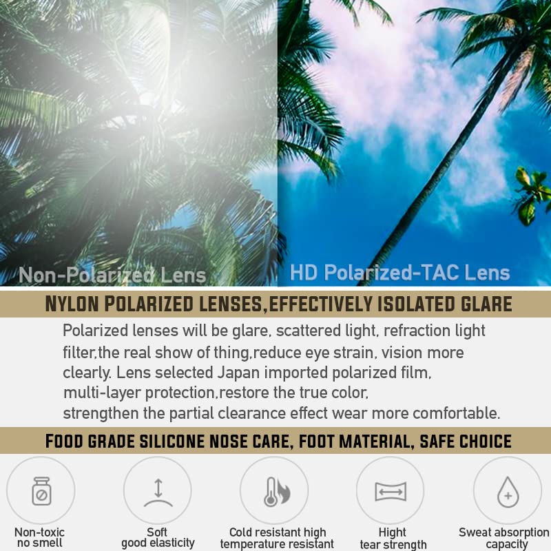 JULI Sports Sunglasses for Men Women Tr90 Rimless Frame for Running Fishing Golf Surf Driving MJ8010（Brown/Brown Silver）