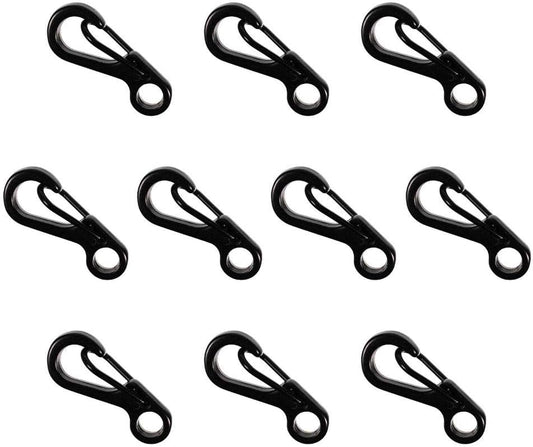 Paracord Planet 10PCS Mini SF Keychain Carabiner Clasp - Black