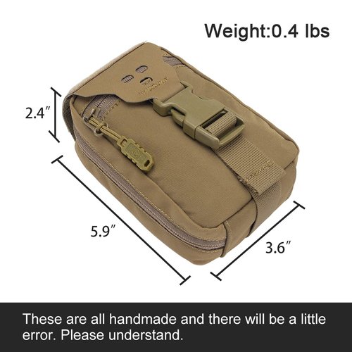 TOPTACPRO Small Tactical Medical Pouch Rip-Away MOLLE IFAK Pouch for Camping Hunting Traveling 500D Nylon (Coyote Brown)