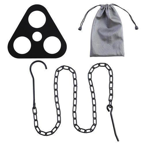 Camping Tripod Board-camping essentials、Turn Branches into Campfire Tripod ，fire pit grill，with Adjustable Chain for Hanging Cookware,Portable Camping Gear
