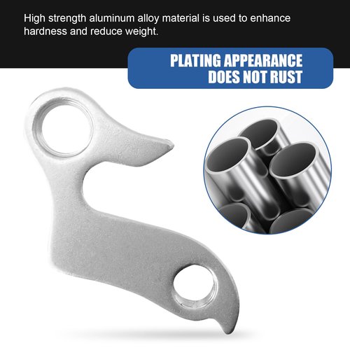 waswale 1 PC Bicycle Rear Derailleur Hanger Shifter Tail Hook, 1.57" x 2.36" High Hardness Alloy Surface Smooth Hanging Lug Shifter, Repair Modification Parts, for Bicycles, Mountain Bikes (Silver)