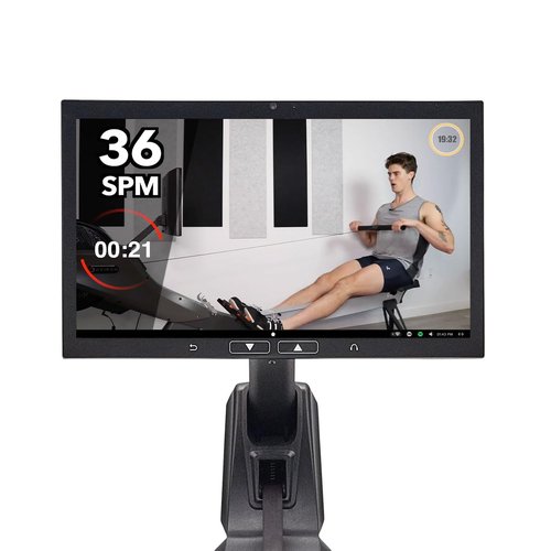 Aviron Strong Series Rower: 22" HD Touchscreen, Dual Air & Magnetic Resistance up to 100 lbs. Game-Based Workouts, Streaming, Compact Design
