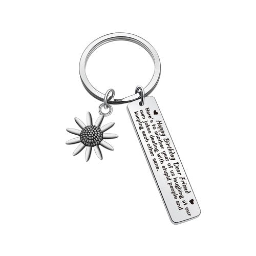 ZQEOU Birthday Keychain For Women Friendship Gift For Best Friend Jewelry Bestie BFF Gifts For Women Maid of Honor Gifts Cousin Keychain Soul Sister Jewelry Longtime Friend Gift