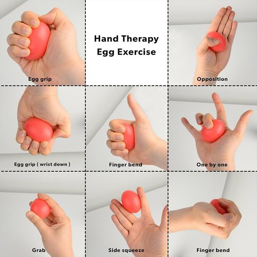 Stress Relief Balls, Exercise Hand Ball, Finger Strengthener, Hand Grip Strengthener, Stress Relief Ball for Adults and Kids (Very soft)