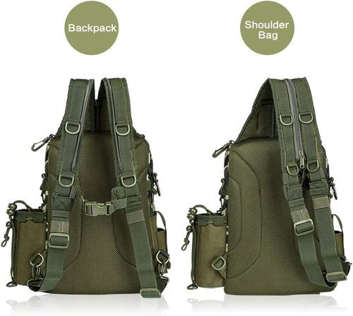 BLISSWILL Outdoor Tackle Bag - Large Water-Resistant Fishing Backpack