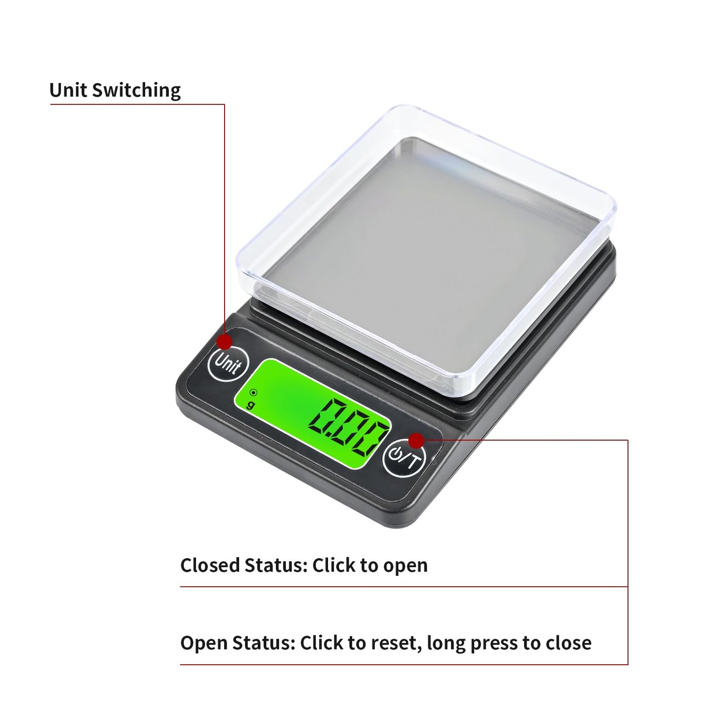 FENJANER Archery Scale with Arrow Holder - Large Backlight LCD Display - Easy to Read - 3086 Grains x 0.1gn - 200 Grams x 0.01g - Including Batteries