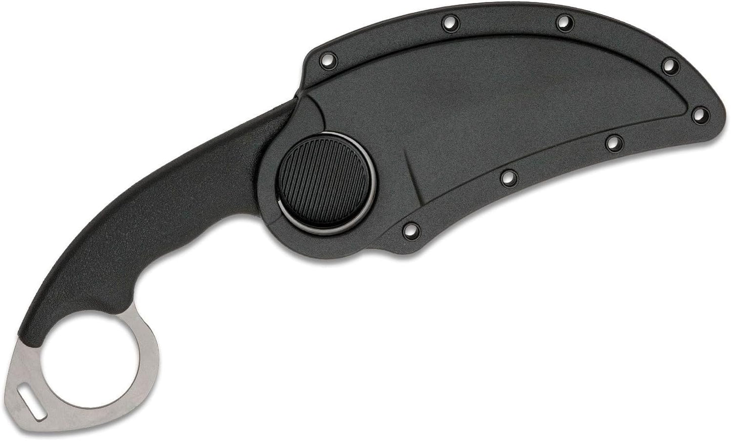 Cold Steel Double Agent Durable Lightweight Japanese AUS8A Steel Karambit Shape 3" Fixed Blade Tactical Outdoor Hunting Knife, Kray-Ex Handle, Secure-Ex Sheath
