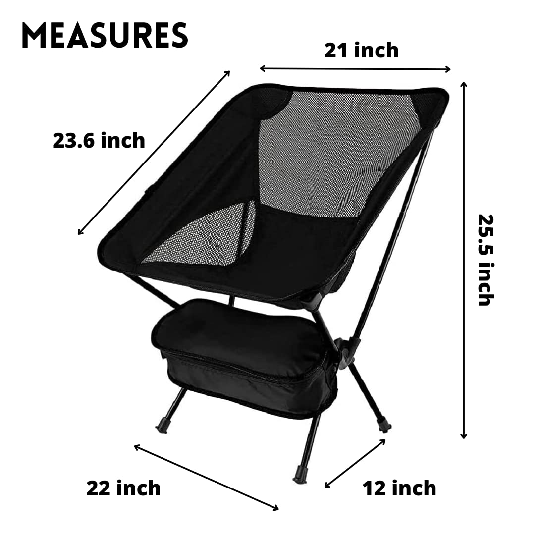 Camping portátil Chair, Beach Chair, Camping Accessories, Lawn seat Strong alluminium seatrecliner transportable and Easy to Assemble. for Adults. Blue.