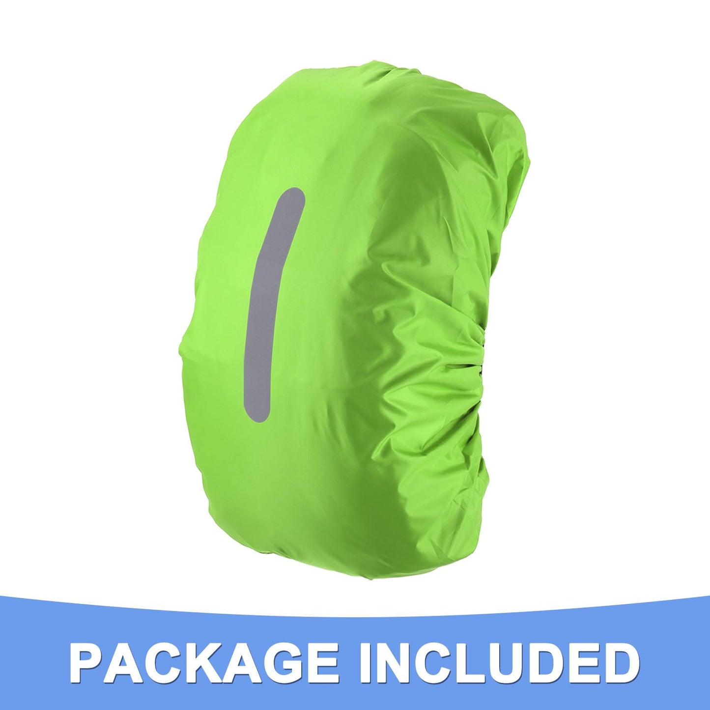 GLOKUUCA Waterproof Backpack Rain Cover - Non-Slip Backpack Cover Hi-Visibility with Vertical Reflective Strap Fits for 30-40L Bag for Biking Outdoor Traveling - S, Lawn Green