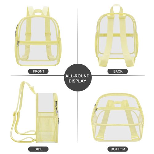 USPECLARE Clear Backpack Stadium Approved 12X11x6, Waterproof Clear Bag Stadium Backpack for Concert Work Sport Event