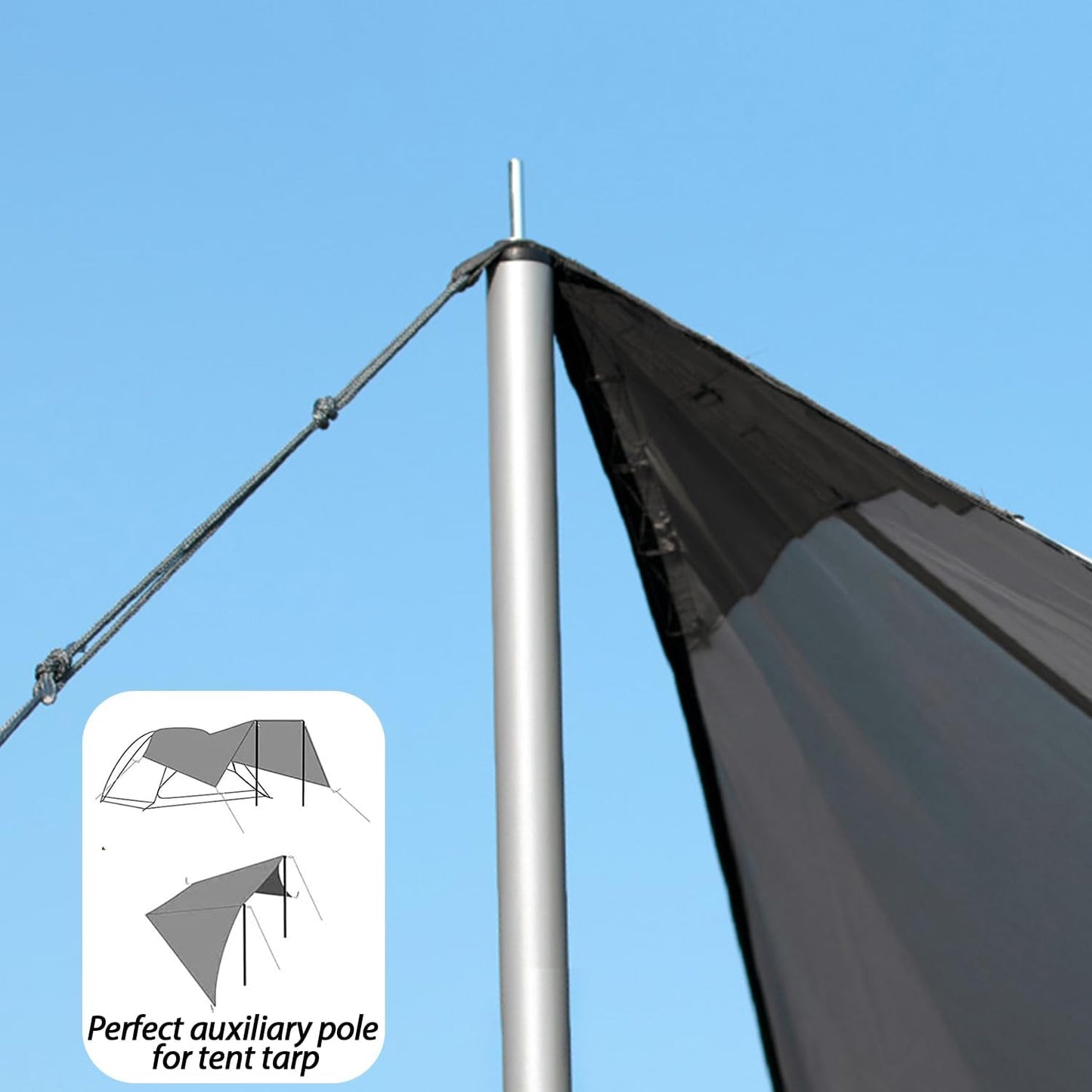 Sutekus Steel Rod Tent Pole Replacement Accessorie 2pc/Set Adjustable Bars