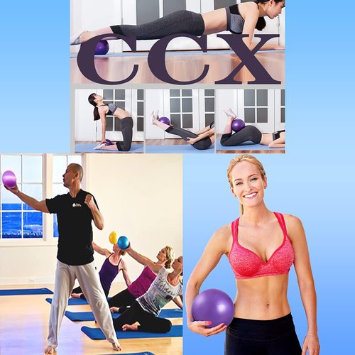 MOMPLUS Exercise Pilates Mini Yoga Barre Small for Home Stability Squishy Training Physical Therapy Improves Balance with Pump(Purple, 6 Inch)