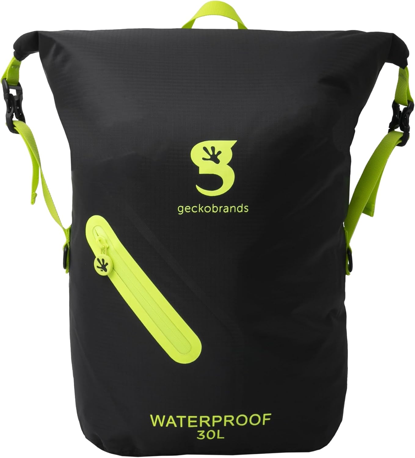 geckobrands Lightweight 30L Waterproof Backpack - Lightweight Watertight Outdoor Bag Hiking Traveling Light Water Activities