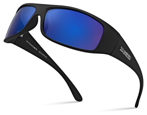 Xagger Sports Polarized Sunglasses for Men Wrap Around TR90 Frame Driving Fishing Running Sun Glasses