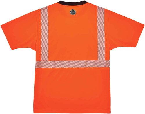 Ergodyne High Visibility Safety T-Shirt, Ansi Class 2, Reflective Comfort Trim, Black Bottom