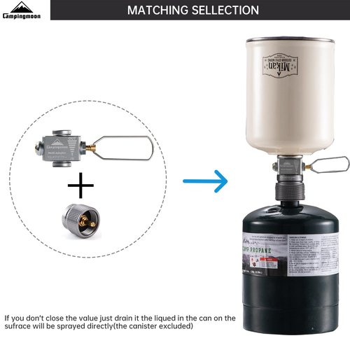 Campingmoon Fuel Canister Refill Adapter Z15+Z22