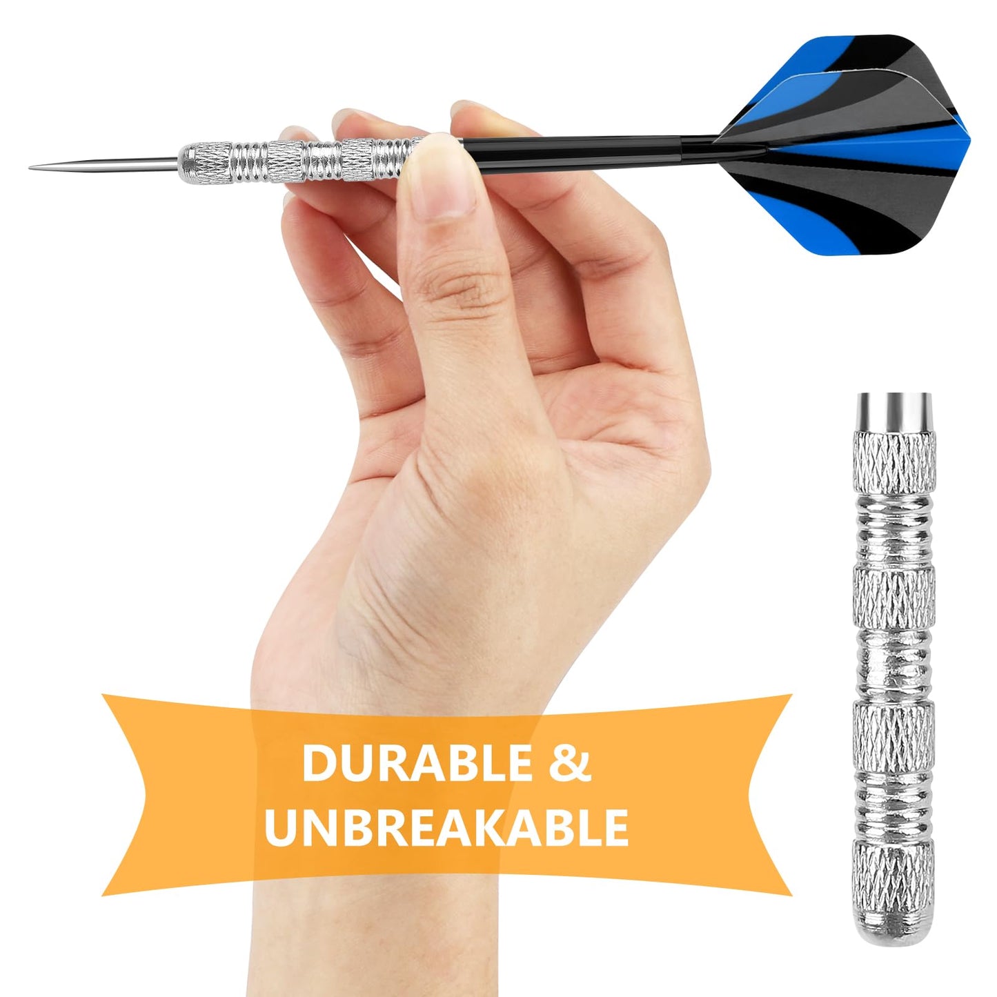 Accmor Metal Tip Darts, Steel Tip Darts, 14 Grams Professional Metal Darts, Darts Metal Tip Set, Metal Darts for Dartboard, 24 pcs ﻿