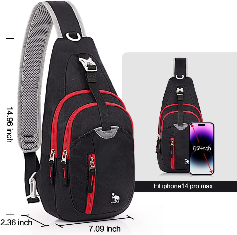 Kimlee Sling Bag Crossbody Bags Men, Travel Hiking Chest Daypack for Women One Strap Backpack Lightweight Over Shoulder Bag