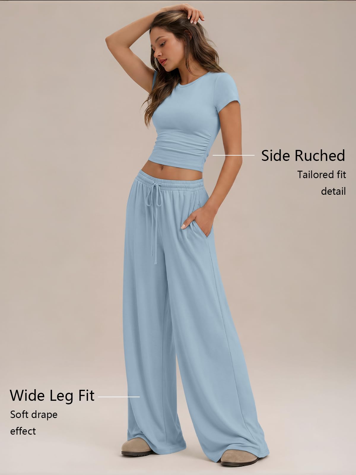 Trendy Queen Womens 2 Two Piece Set 2026 Summer Workout Vacation Gym Clothes Spring Fashion Lounge Matching Airport Travel Outfit Resort Wear Fitness Athleisure Clothing