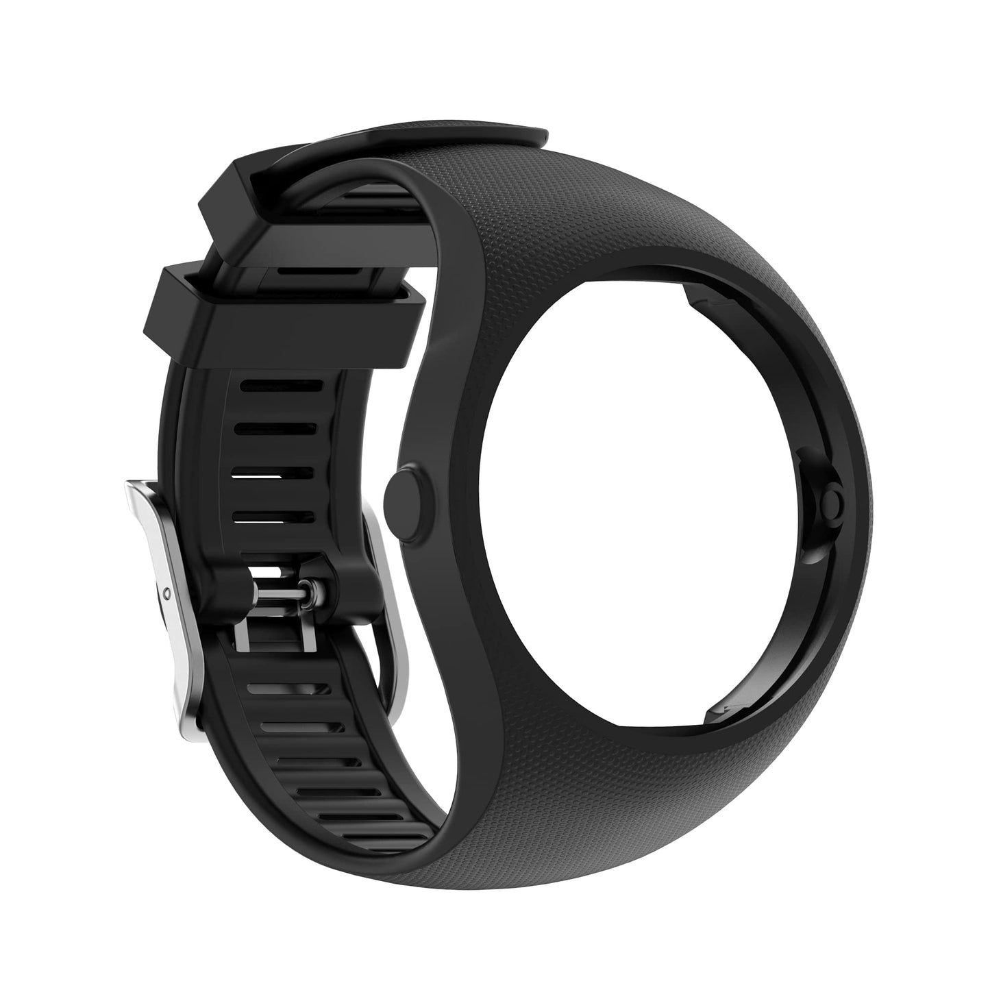 INF Watch band compatible with Polar M200, Silicone Sport Strap with Bumper Case, Soft Breathable Scratch-Resistant Adjustable Replacement Strap for Women & Men(Black)
