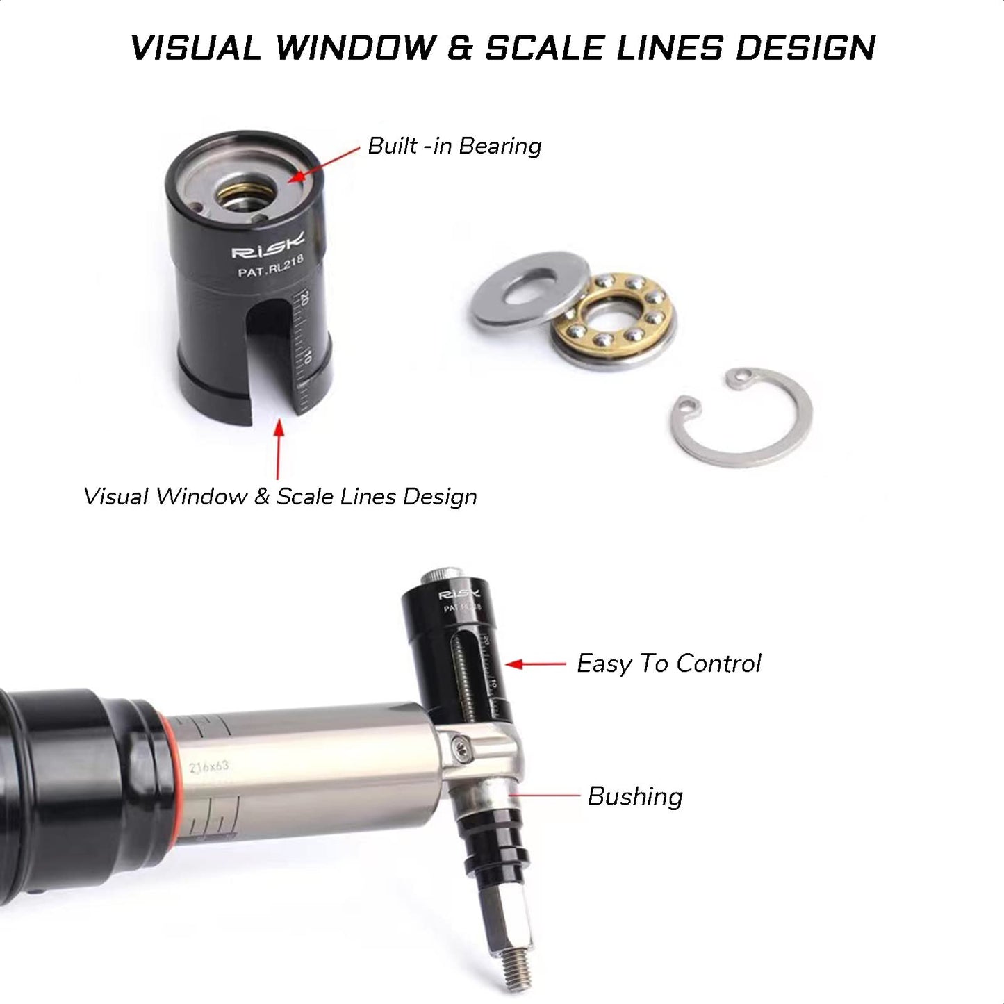 KIEVODE Bike Rear Shock Eyelet Bushing Removal and Installation Tool for Rockshox and Fox Suspension Systems - for Mountain Road Bicycles and MTBs